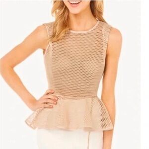 GRACIA Mesh Peplum Top